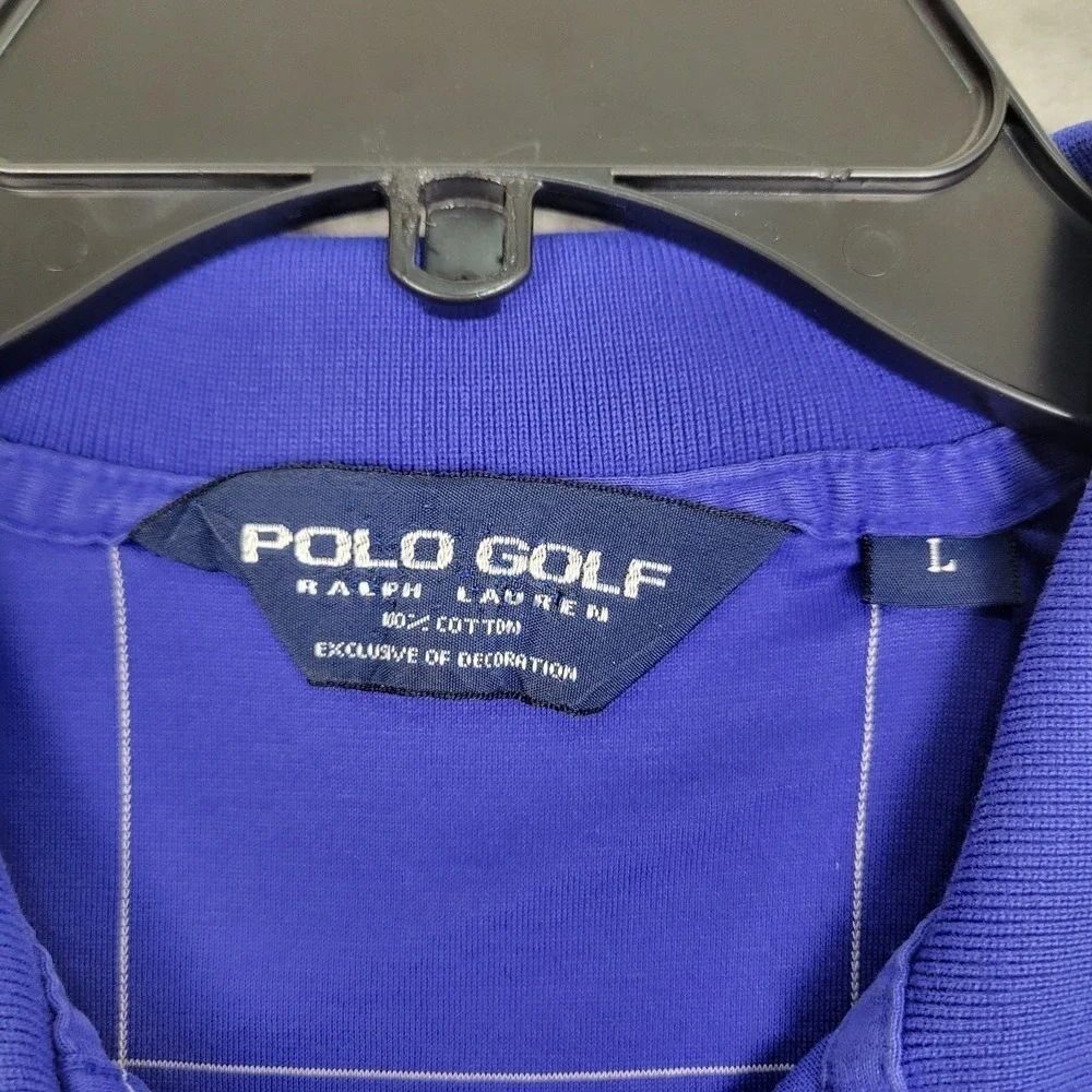 Polo‎ Golf Ralph Lauren Large Blue Short Sleeve Polo Shirt Casual Soft Cotton